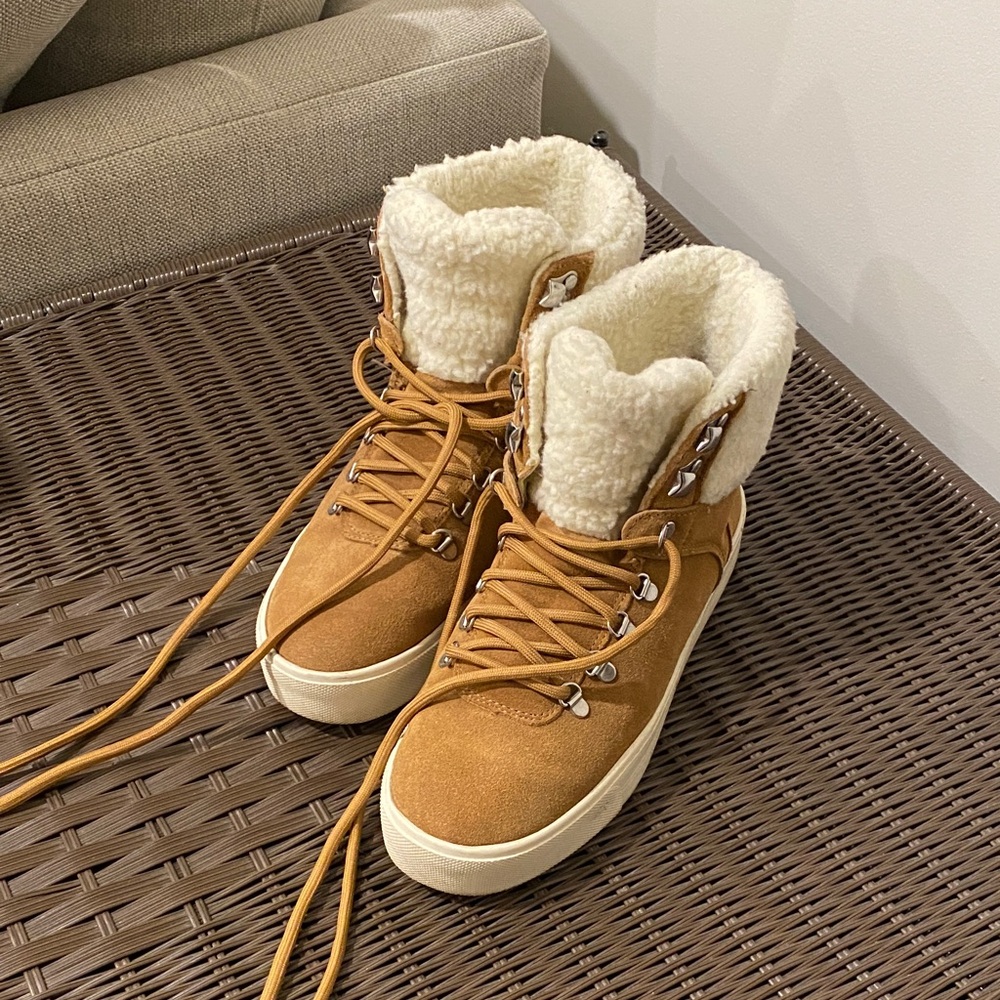 Marc Fisher Tan Suede Winter Boots